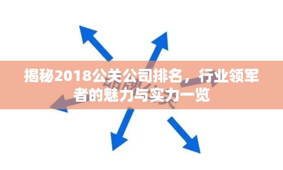 揭秘2018公关公司排名，行业领军者的魅力与实力一览