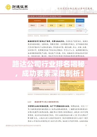 路达公司行业排名揭秘，成功要素深度剖析！