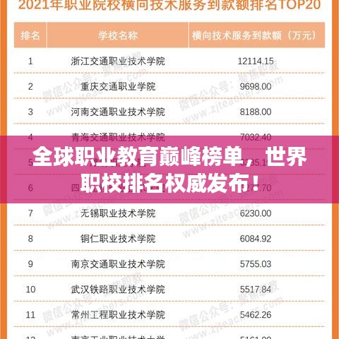 全球职业教育巅峰榜单，世界职校排名权威发布！